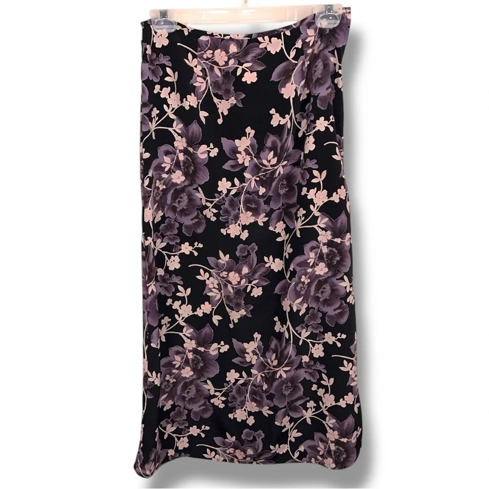 Vintage Small Hana Purple Floral Maxi Skirt Lightweight Womens Vintage 16
